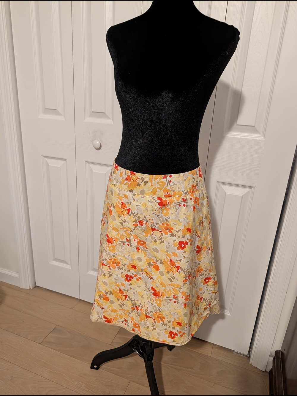 Express Floral Midi Skirt in Yellow, Orange and White
